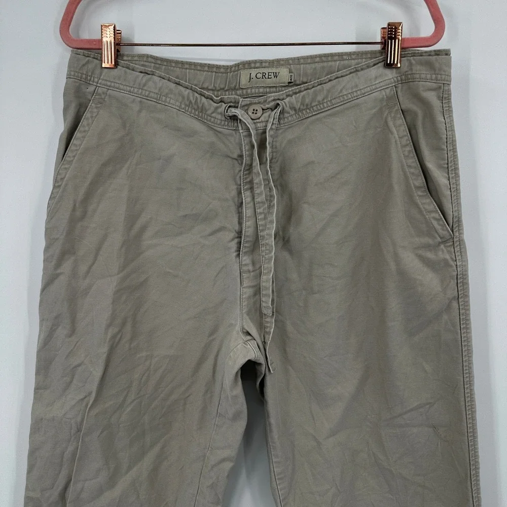 J. Crew Cotton Casual Drawstring Waist Pants‎ Khaki Size M32